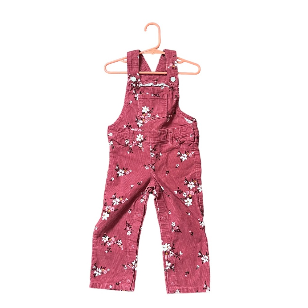 The Children’s place Overalls flower pattern 2T girls mauve pink kids overalls